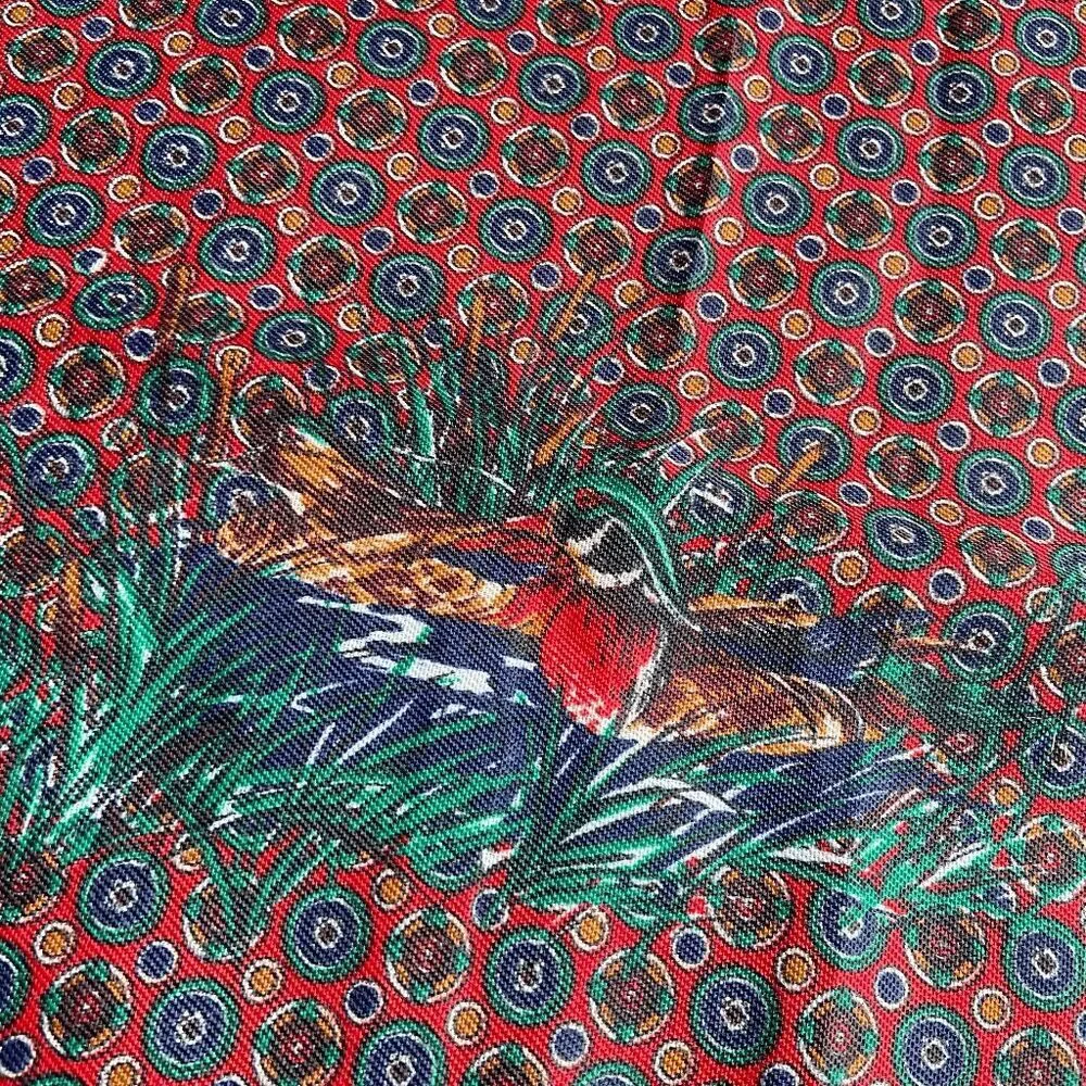 VTG 80s Avon Italy Paisley Duck Scarf 30” Square Large Print